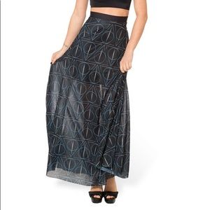 BlackMilk DEATHLY HALLOWS SHEER MAXI SKIRT (Large)